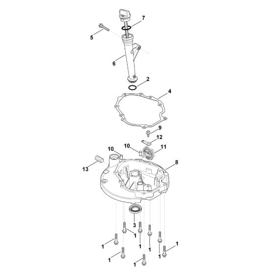 Picture of K - Sistema di lubrificazione, coppa dell'olio XT-800 (XT800-0032)